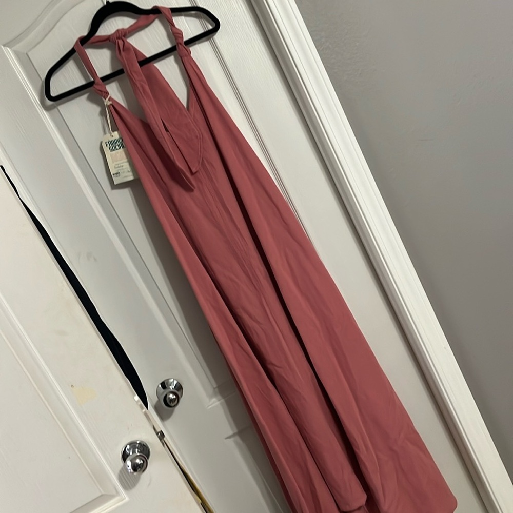 100 💯 linen c back nwt dress one size L